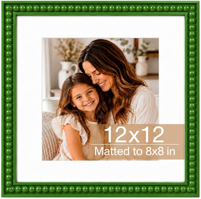 Solid Wood 12x12 Picture Frame Beaded Frame by QOTIB