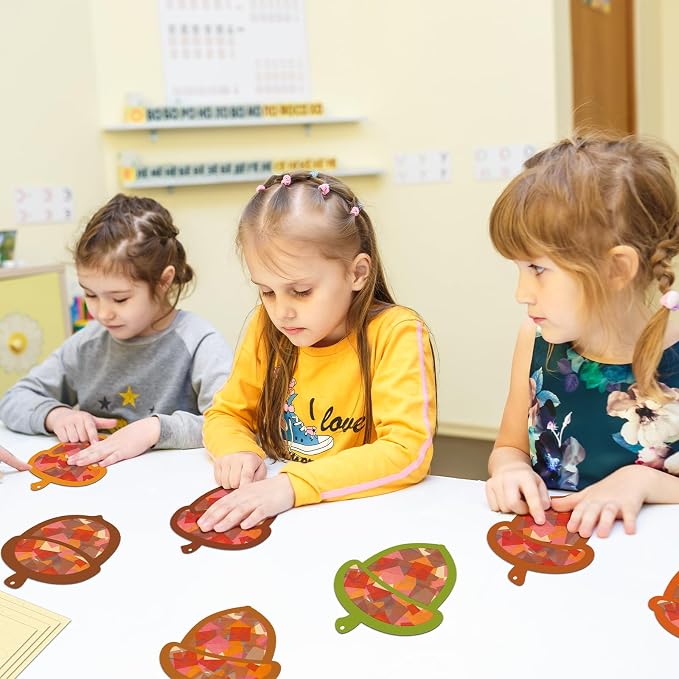 Renbuzhu 40-Pack Fall Acorn Paper Suncatchers Crafts Kit - Image 2
