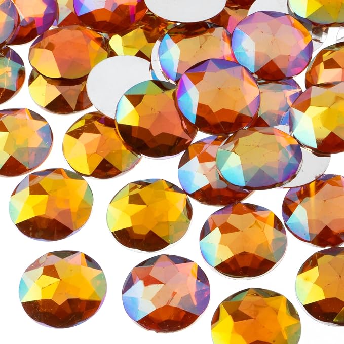 John Bead 200 Pieces 20mm, Acrylic Round Flat Back Rhinestones by JohnBead