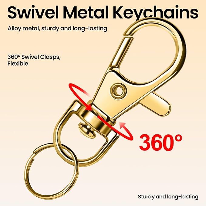 LEOBRO 60PCS Lobster Claw Clasps and Key Rings, Keychain Making kit, Keychains - Image 6