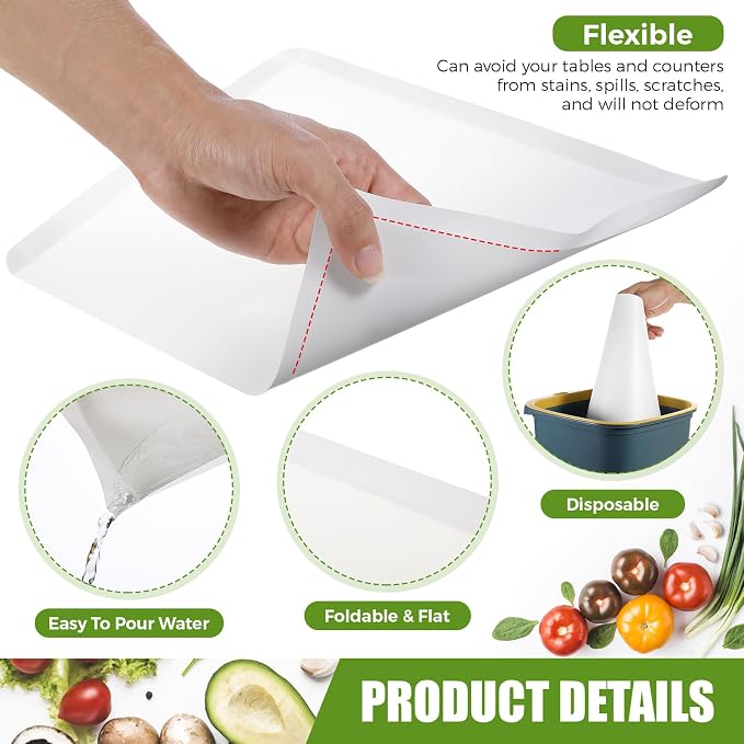 Hushee 60 Count Disposable Cutting Board Sheets 10 x 13 Inch Flexible Plastic - Image 3