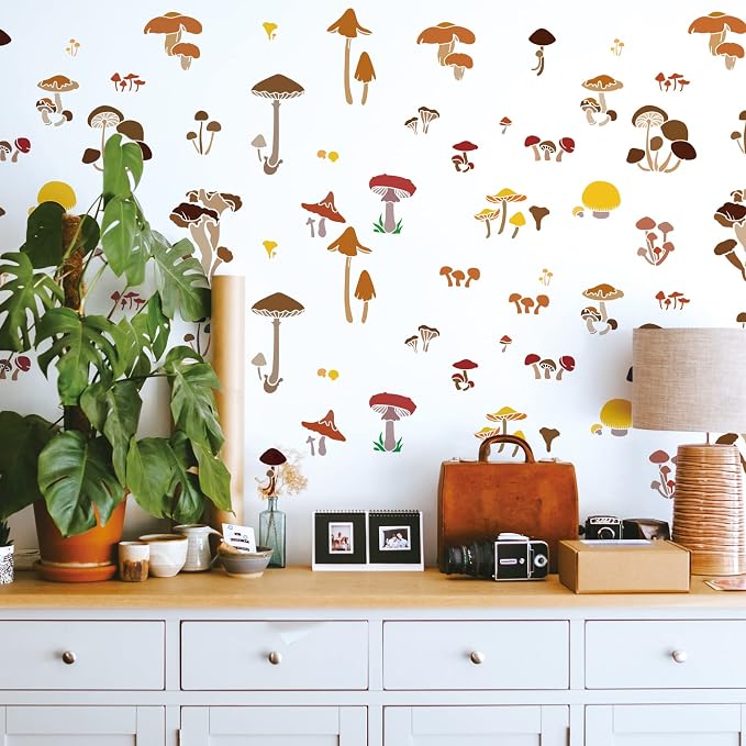 INFUNLY 6pcs Mushroom Wall Stencils - Image 5