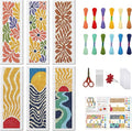 FREEBLOSS 6 Set Cross Stitch Bookmark Kits Bohemian Style Stamped Cross Stitch by FreeandCreativeCraftsArt