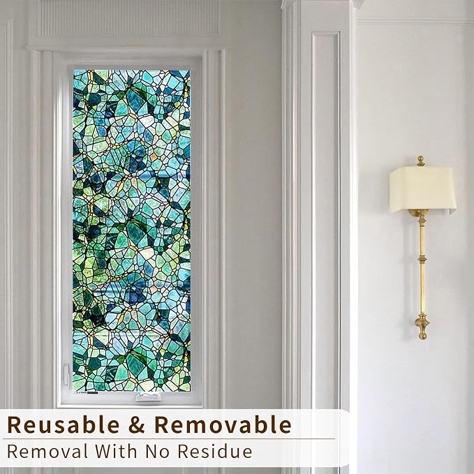 funlife Original Hand-Drawn Stained Glass Window Film, Reusable Double-Sided - Image 5