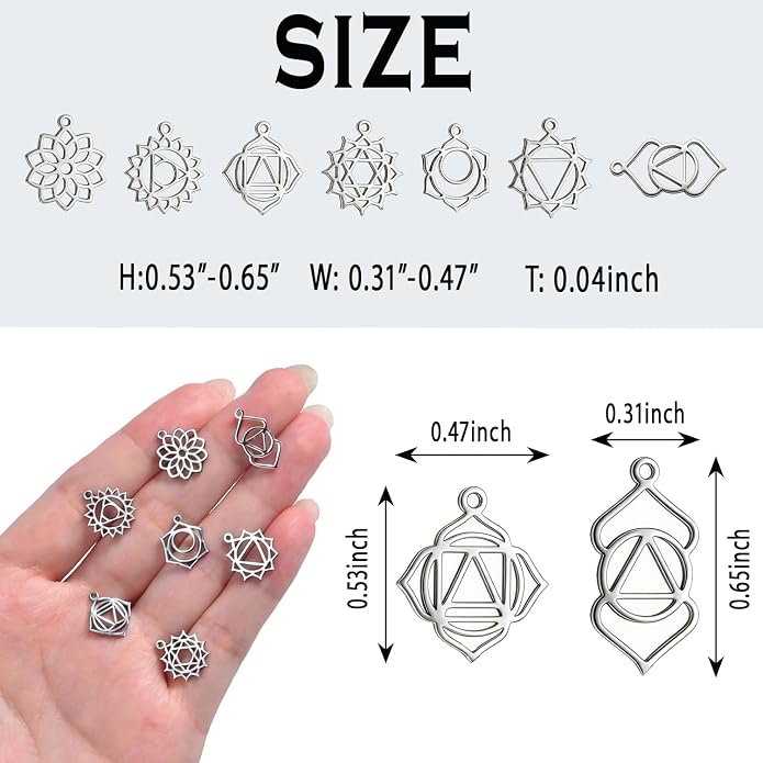 stino 28/48Pcs Stainless Steel Metal Charms | Fadeless, Waterproof, - Image 3