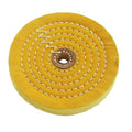 𝐋𝐮𝐨 𝐤𝐞 6'' 55 Ply Cotton Buffing Wheel - 1/2'' Arbor Medium Cloth Abrasive Cotton Buffing Polishing Wheel for Bench Grinder (Yellow)