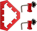 Clamping Squares For Woodworking 45/90 Degree Clamp Triangle Right Angle Clamp, 90 Degree Corner Clamp, Aluminum Alloy Red 3PCS