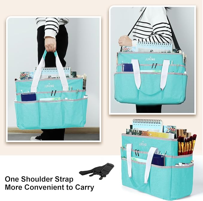 JJRING Craft Organizer Tote Bag, Large Art Storage Caddy - Image 6