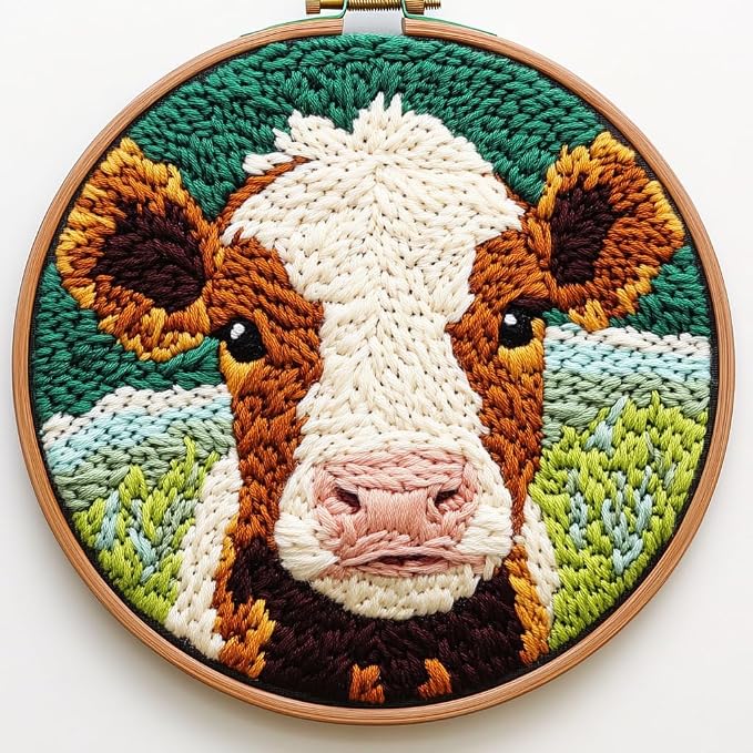DIY Punch Needle Kits Jersey Cow by Unknown