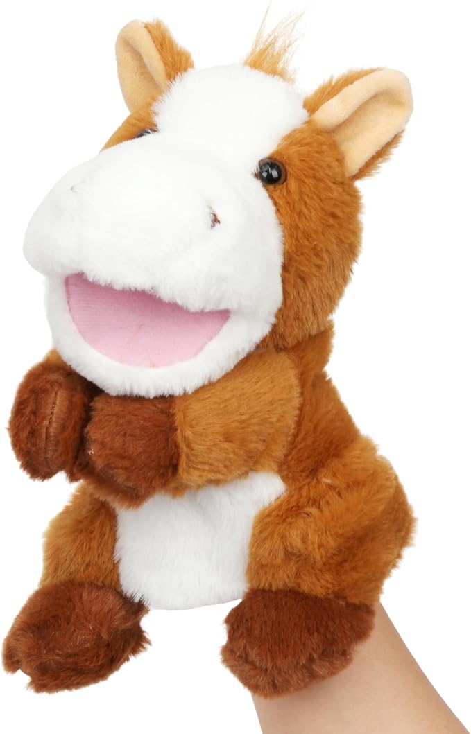 Easfan Horse Hand Puppet with Movable Mouth Interactive Storytelling Cute Soft by Easfan