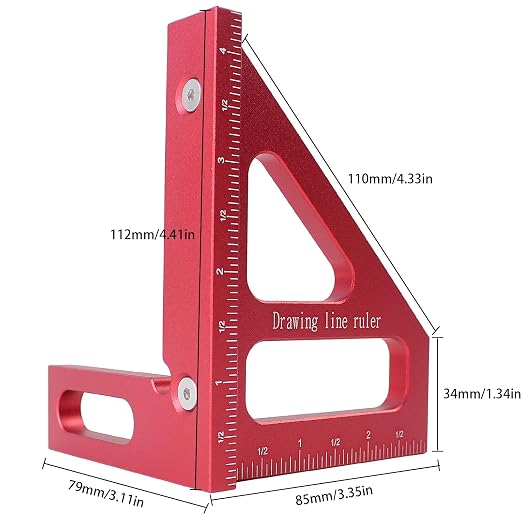 Imperial 3D Multi-Angle Measuring Ruler, 45/90 Degree Aluminum Alloy - Image 2