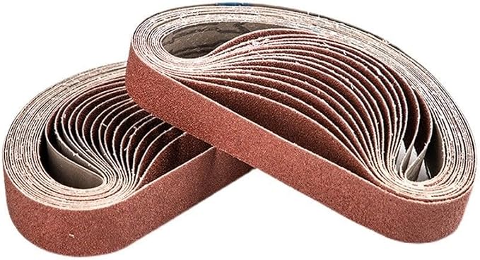 3/8x13 Sanding Belt, Premium Calcined Aluminum Oxide Grain Sandpaper, 40,60,80,120,180,240,320,400 (24/25 Pack) (80,120,240,320,400 Grit)