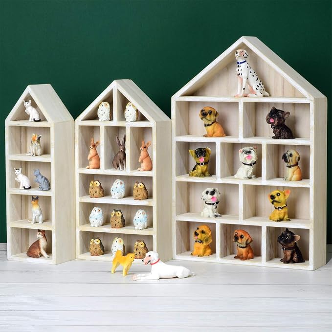Ikee Design House-Shaped Wooden Shadow Cubby Box Display Shelf Organizer - Image 5