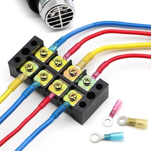 180Pcs Heat Shrink Wire Connectors Kit - Waterproof Marine Automotive Battery Electrical Crimp Terminals Set, Ring Fork Spade Butt Splices