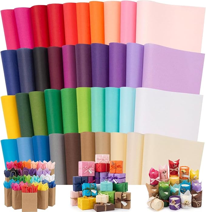 Shindel 330 Sheets Tissue Paper, 14x10 Inch Multicolor Wrapping Paper Bulk by Shindel