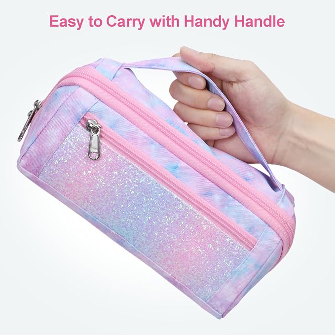 Pencil Case for Girls, Durable Kids Pencil Pouch for School, Wide Opening Soft - Image 7