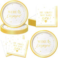 40Pcs Engagement Party Decorations Plates and Napkins by Unknown