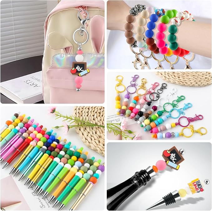 150Pcs 15mm Silicone Beads for Keychain Making and Bracelet Making, 30 Colors - Image 3