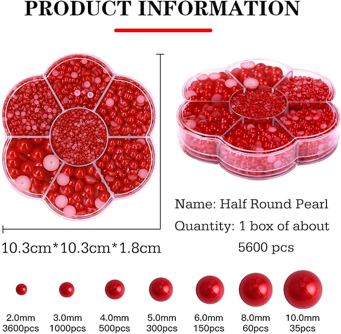 5600PCS Half Round Pearls Flatback Imitation Pearls - Image 2