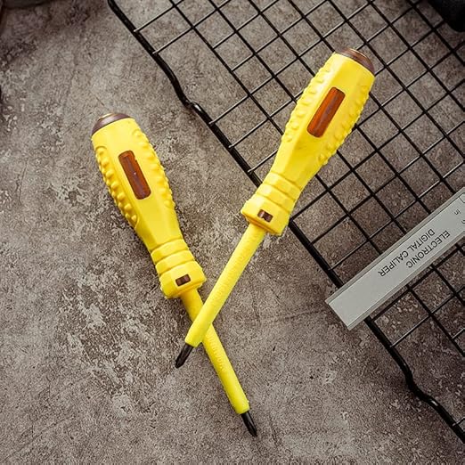 Fielect Circuit Tester, Voltage Tester Pen Screwdriver Electric Test Detector, Slotted Screwdriver Test Pen 100-500V 1pcs