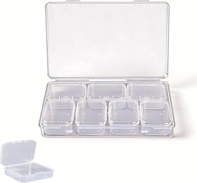 Bead Organizer Box 8-Piece Small Beads Storage Cases and Plastic Container by Unknown