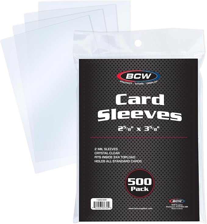 BCW Standard Penny Sleeves – 500 Count | 2-5/8" x 3-5/8" Crystal Clear by BCW