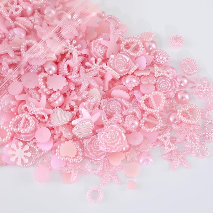 Chenkou Craft Pink Random 100g/lot 4-20mm Half Round Imitation Pearls Seastar - Image 3