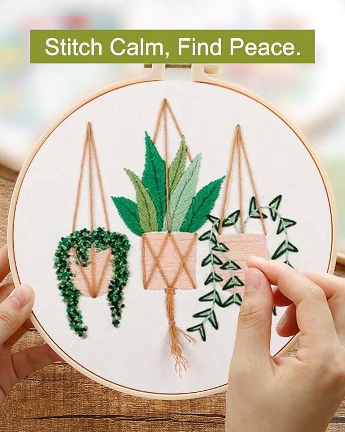 Santune 3 Sets Embroidery Kit for Beginners Needlepoint Cross Stitch Kits for - Image 8