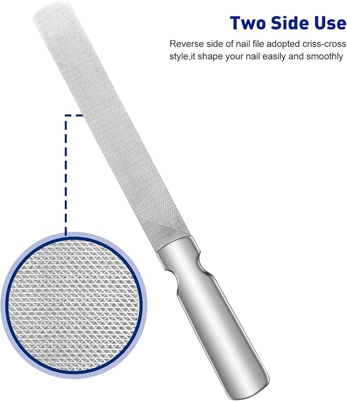 Stainless Steel Double-Sided Nail Art File - Mini Travel Nail File Suitable for Both Men and Women