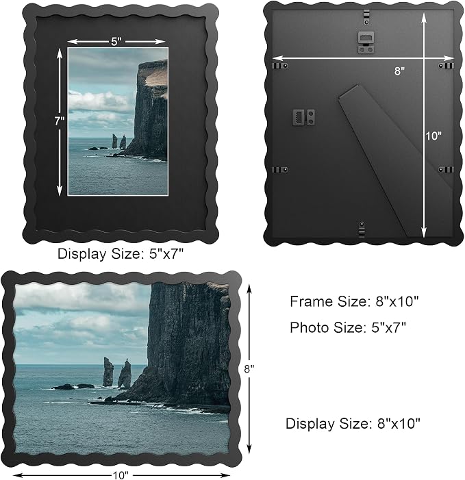 8X10 Wavy Picture Frame With Mat - Image 2