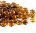 50PCS Mini Glass Gems, Amber Mancala Stones Flat Bottom Marble Beads by MESCHETT