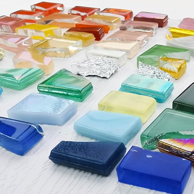 LITMIND 1.1LB Mixed Colors Irregular Stained Glass Mosaic Tiles - Image 5