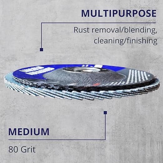 100 Pack Flap Discs, 80 Grit 4.5" x 7/8" Sanding Wheels for Angle Grinder
