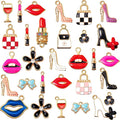 Jetec 50 Pcs Enamel Charms for Jewelry Making Lipstick High Heel Bow Charms | by Jetec
