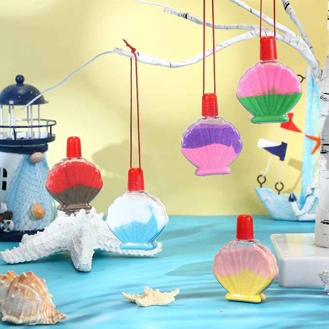 Sliner 74 Pcs Sand Art Kits Includes Shell Bottles, Colored Sand, Mini Funnels - Image 4