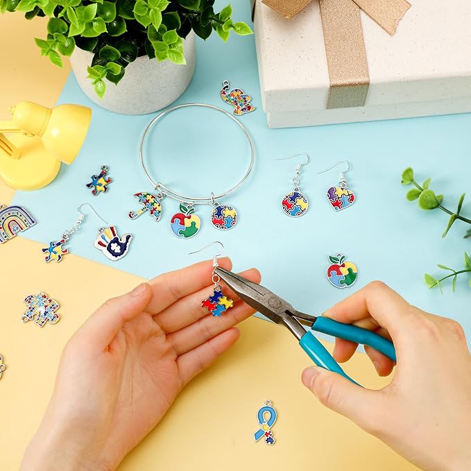 MARFOREVER 40Pcs/20 Pairs Autism Awareness Charms, Autism Charm - Image 3