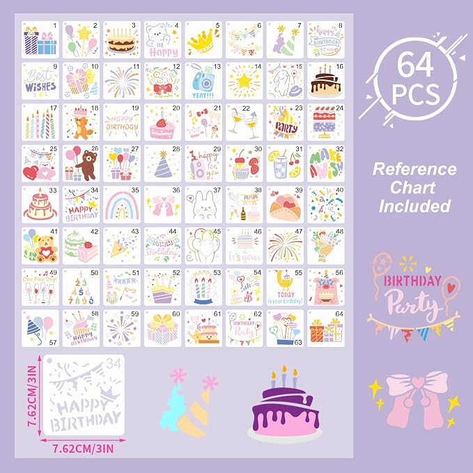 Birthday Stencils for Painting, Gifts & Party Decorations - Image 6