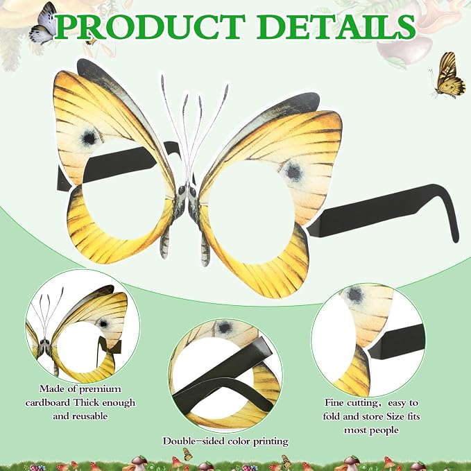 Pajean 36 Pcs Enchanted Forest Party Decorations Mushroom Themed Eyeglasses - Image 3
