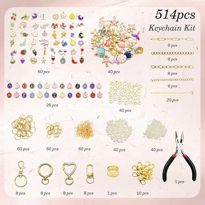 BORUTO 514Pcs Keychain Making Kit, Jewelry Making kit - Image 2