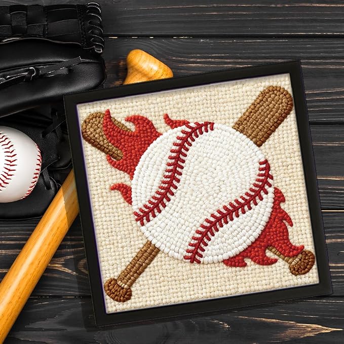 DOODLREAM White Baseball DIY Punch Needle Embroidery Kit - Image 6