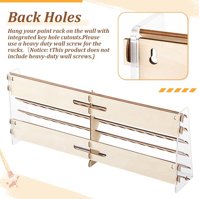 Colingmill Wooden Paint Organizer Storage Rack, 80 Holes Miniature Model Paint - Image 4