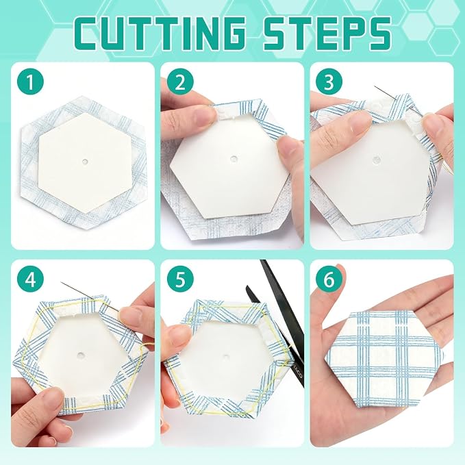 500 PCS 1.5" White Hexagon Piecing Paper Templates, Quilting Templates - Image 6