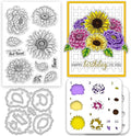 Flower Clear Stamps and Dies for Card Making Layering Coloring Stencil Set by ACRNIGHEET