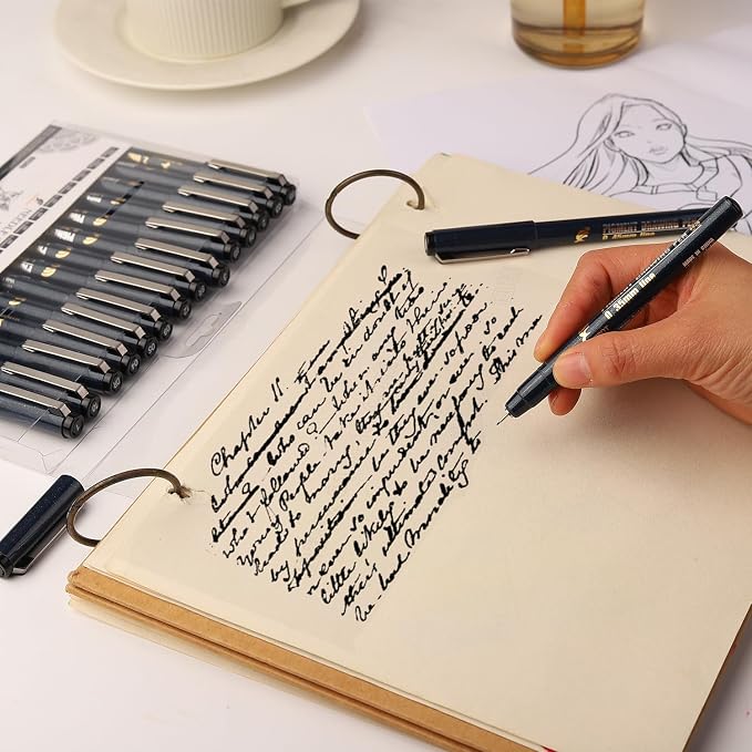 Micro Fineline Pen 8 Size Drawing Art Pens Waterproof Precision Micro Fineliner - Image 5