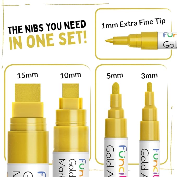 5 Acrylic Gold Paint Pen Metallic - Image 2