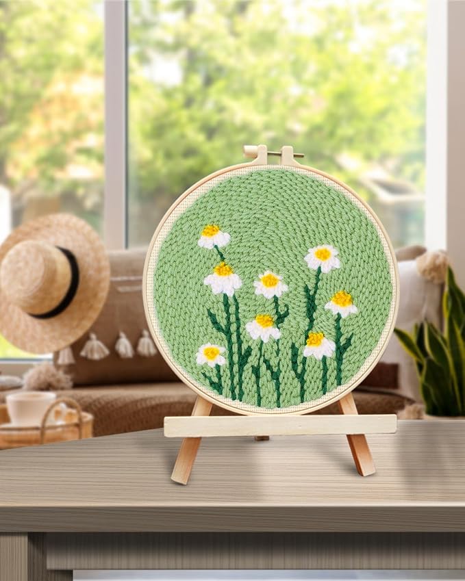 TINDTOP Punch Needle Kit, Daisy Punch Embroidery Kits - Image 5