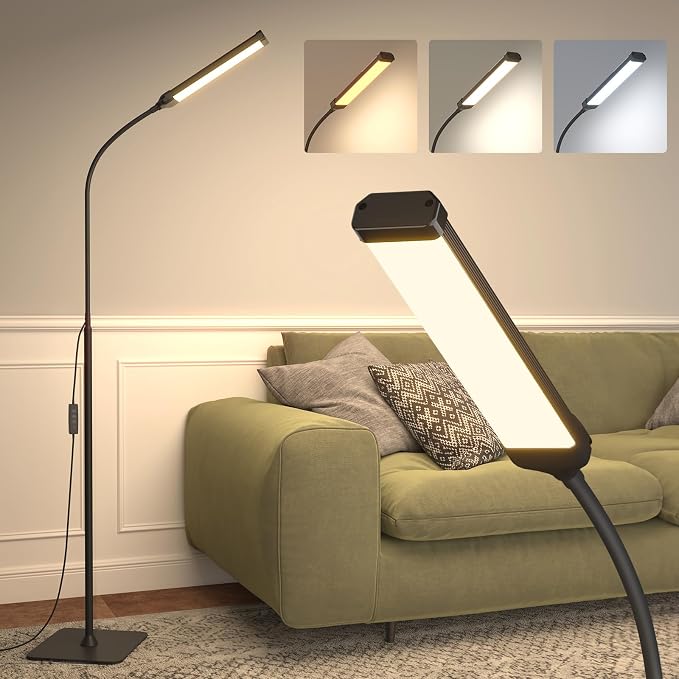 Aisutha LED Floor Lamp, Reading Lamps Adjustable Stepless Colors & Brightness by Aisutha