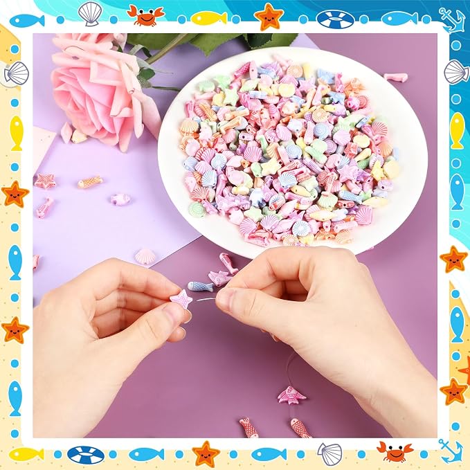 Augshy 700pcs Summer Ocean Shell Beads, Sea Seashell Beads - Image 6