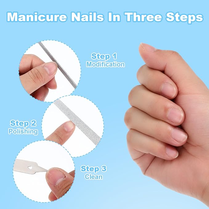 4 Pcs Diamond Deb Nail File Metal Nail File with Sharp Pointed Tip, Stainless Steel Nail Filer Metal Nail Files for Natural Nails Double Sided Manicure Pedicure Toenails Tools for Salon Home (Small)