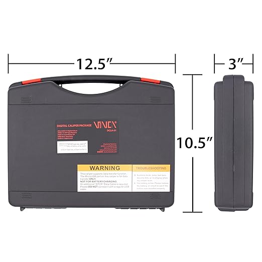 VINCA Digital Caliper Set, DCLA-01 6"/150mm Digital Caliper, 10ft Tape Measure, Digital Level, 63 in 1 Screwdriver Set, 6" Ruler